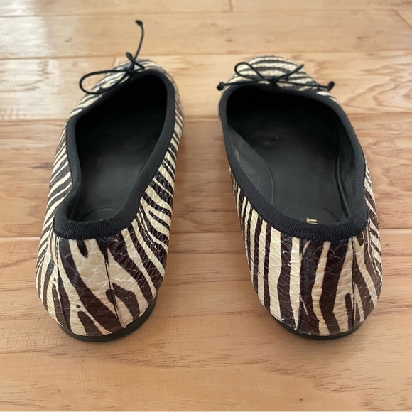 Saint Laurent Leather Dance Ballet Flats in Zebra Print Size 36.5 - Picture 6 of 9